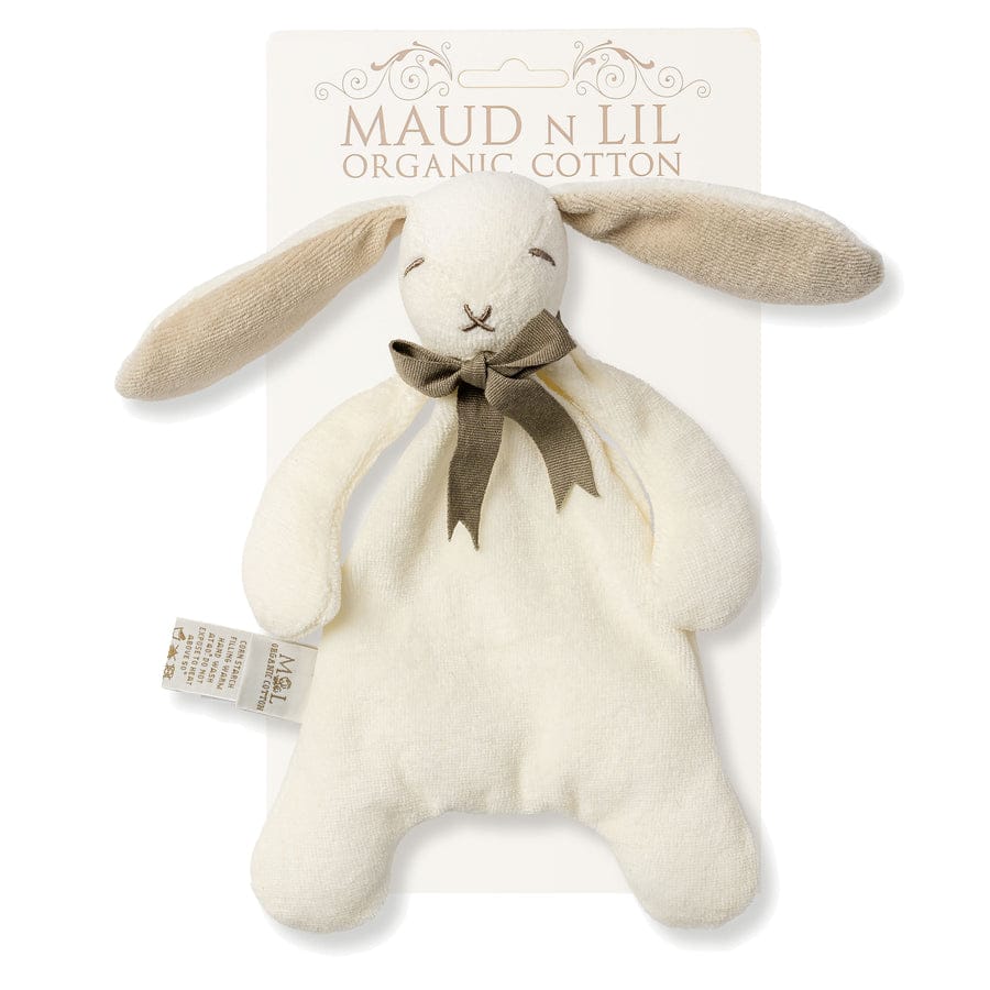 Maud N Lil - Organic Mini Bunny Soft Toy Comforter - White/Grey
