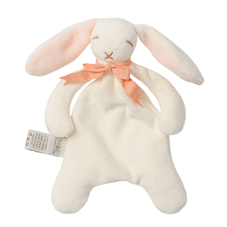 Maud N Lil - Organic Mini Bunny Soft Toy Comforter - White/Pink