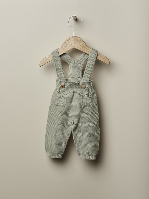 Wedoble - Organic Cotton Knitted Trousers - Dry Green_24M