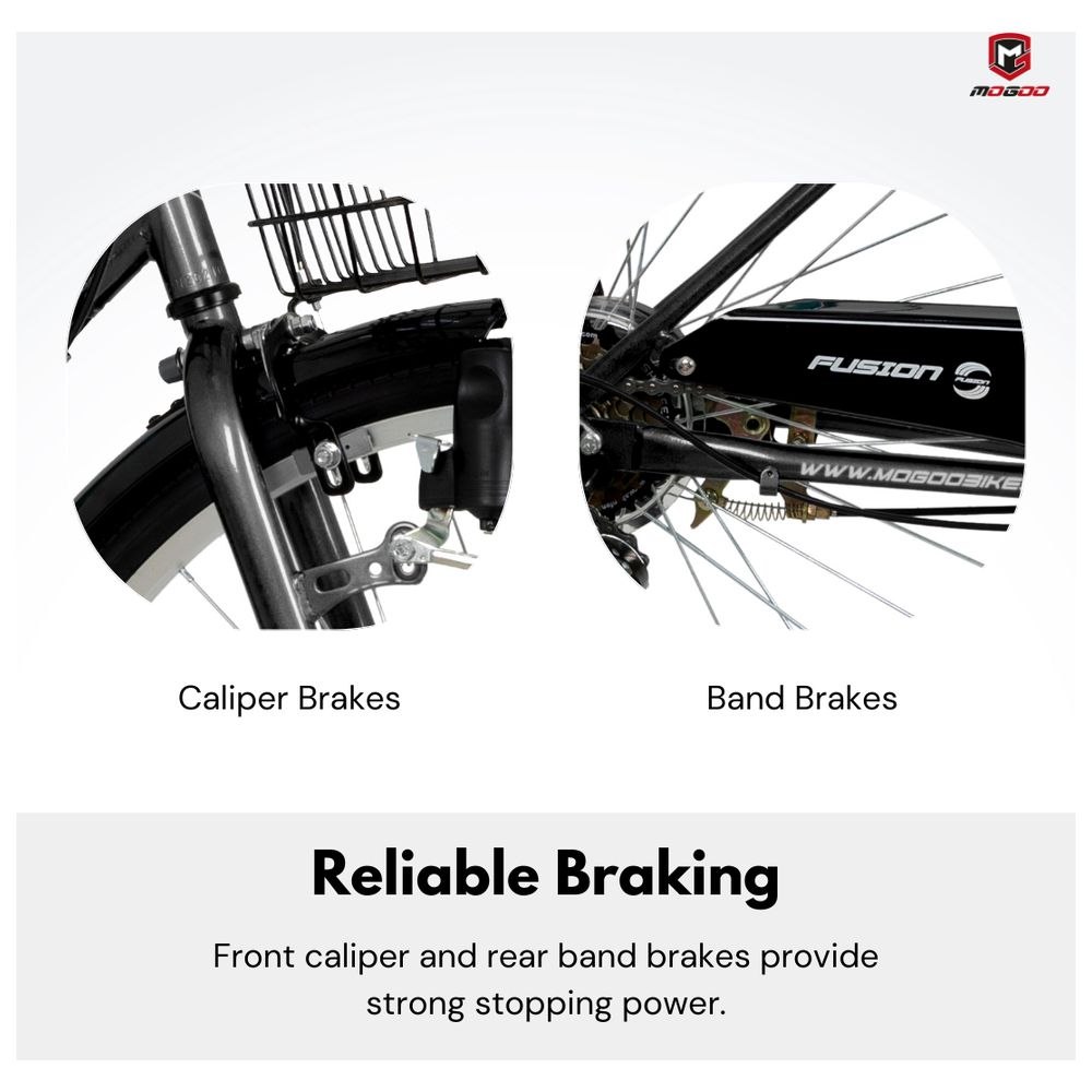 Mogoo - Fusion Folding City Bike - Grey - 26-Inch