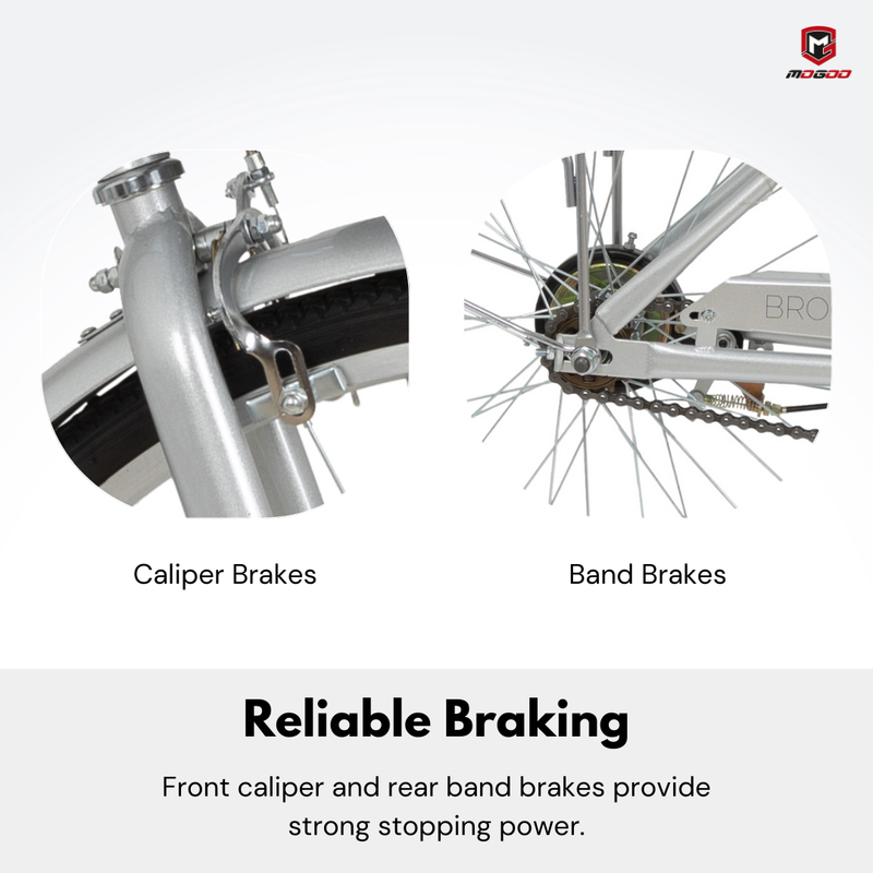 Mogoo - Brooklyn 6 Speed City Bike 26-Inch - Silver