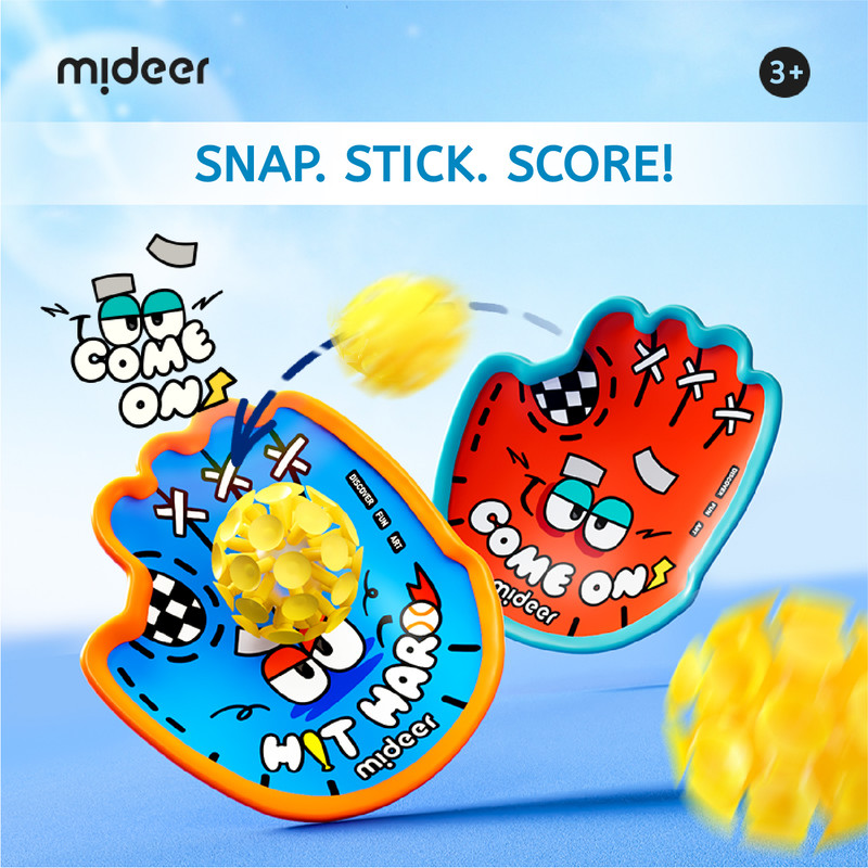 Mideer Suction Ball & Paddle Set - Multicolor - 4 Pcs