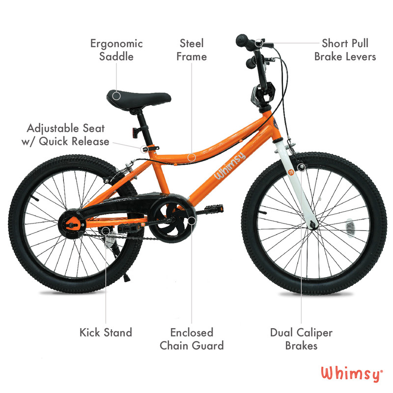 Whimsy Wheels - Classic Kids Bicycle - 20 Inch - Orange