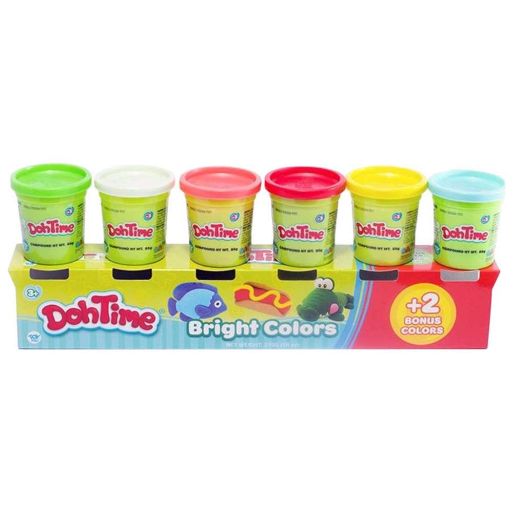 دوه تايم - معجون اللّعب ألوان زاهية - قد يختلف اللون - 6 قطع - 510 جم