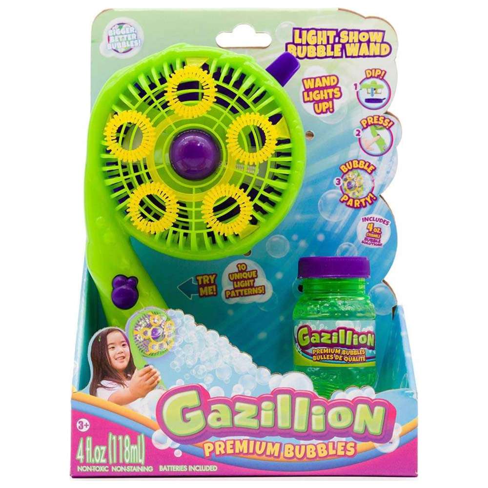 غازيليون - صانع فقاعات مميز مع عصا عرض ضوئي - 118 مل