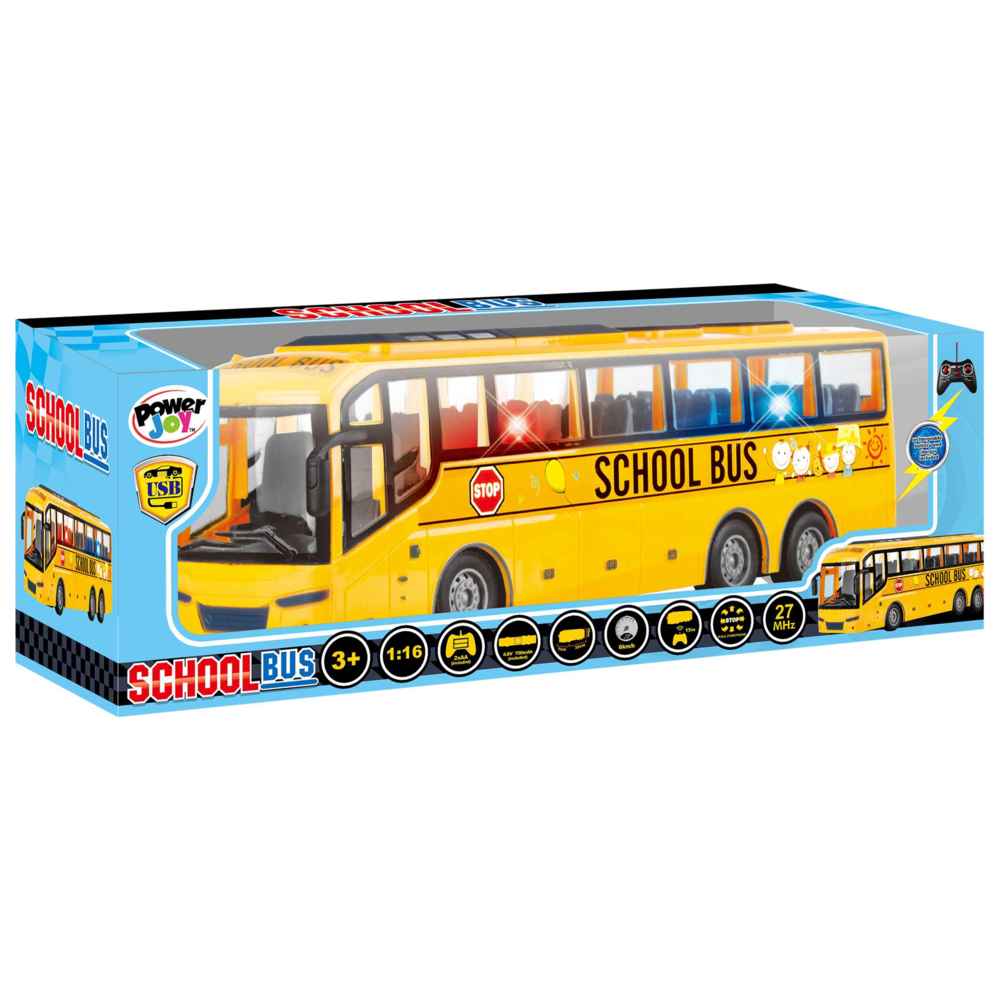 باور جوي - حافلة مدرسية مع جهاز تحكم عن بعد وأضواء