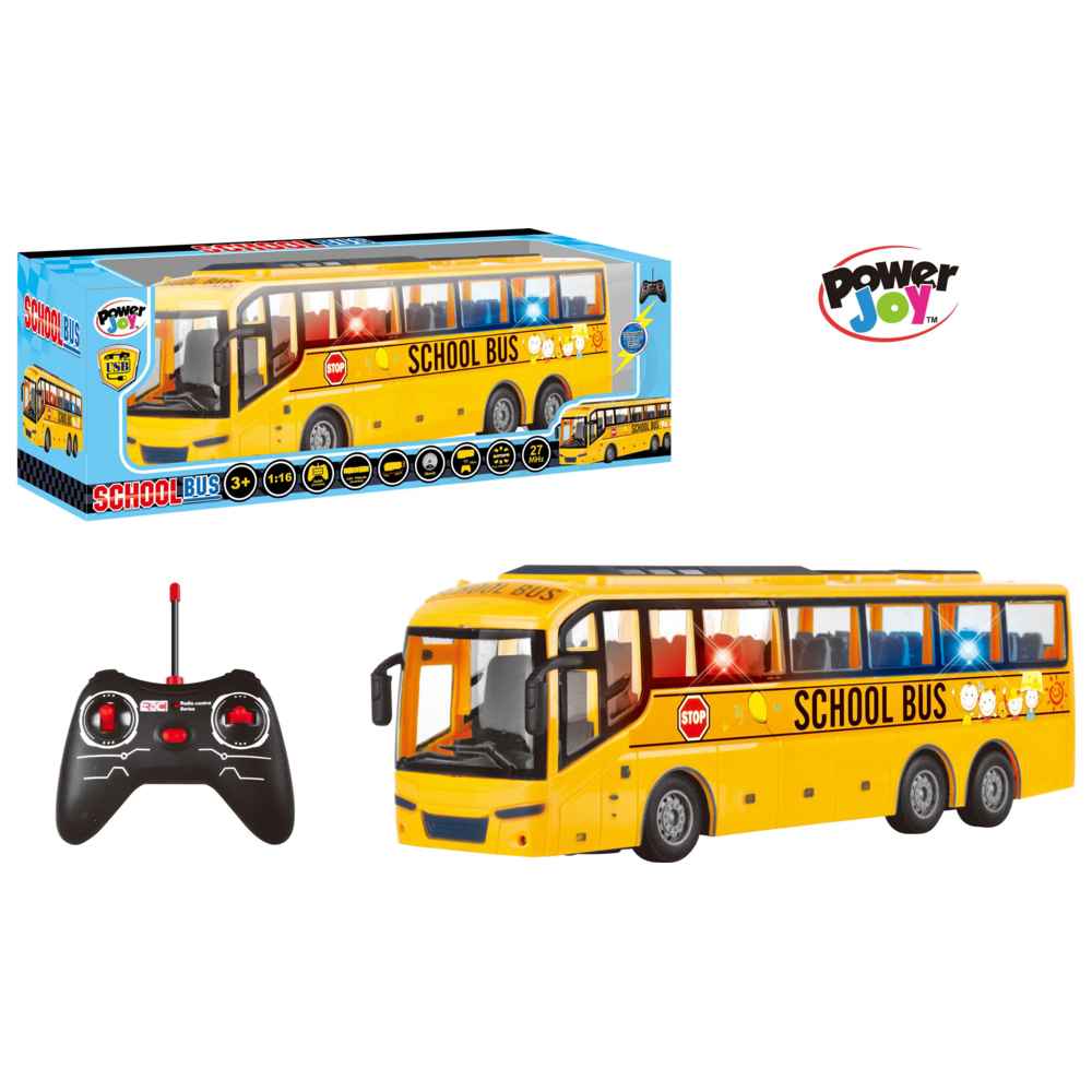 باور جوي - حافلة مدرسية مع جهاز تحكم عن بعد وأضواء