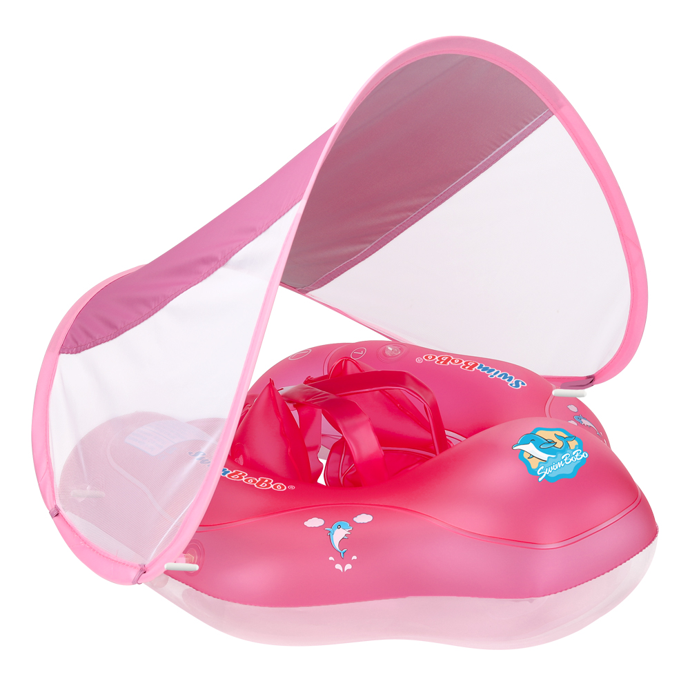 Swimbobo - Baby Swimming Float With Sun Canopy - Pink