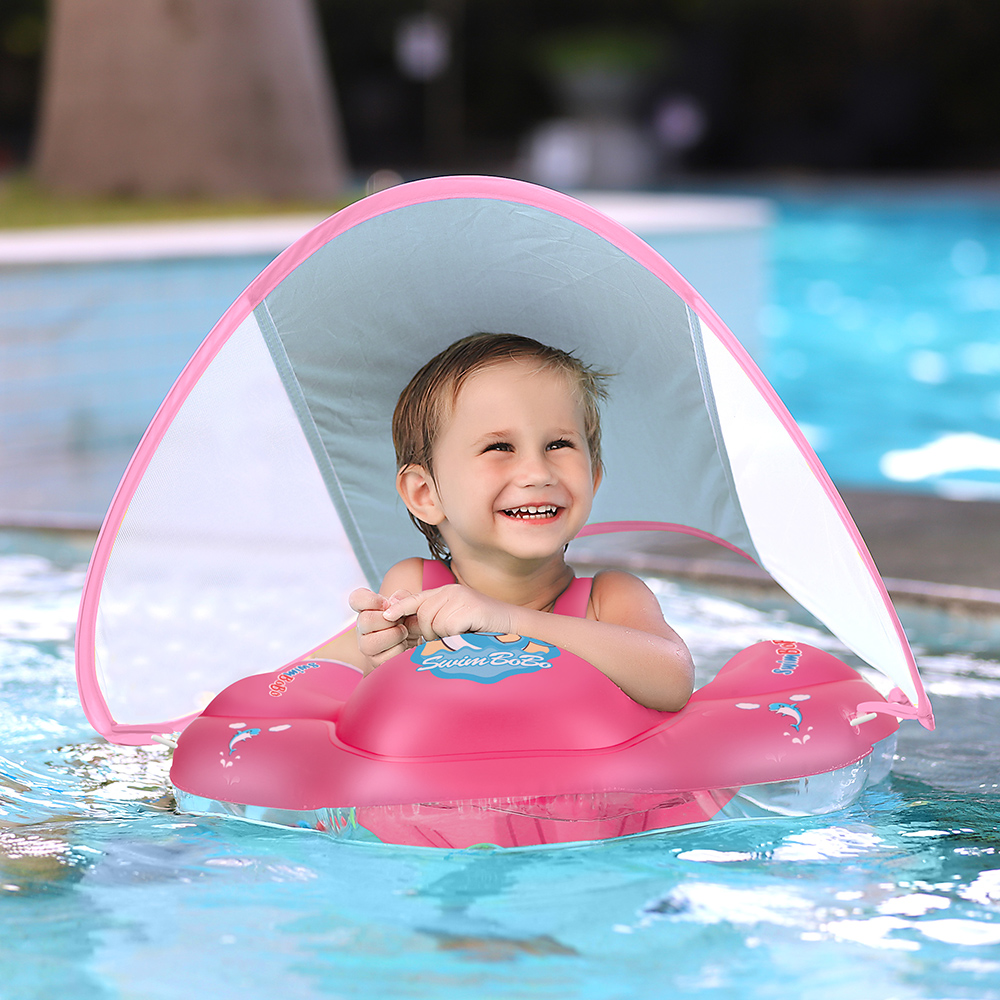 Swimbobo - Baby Swimming Float With Sun Canopy - Pink
