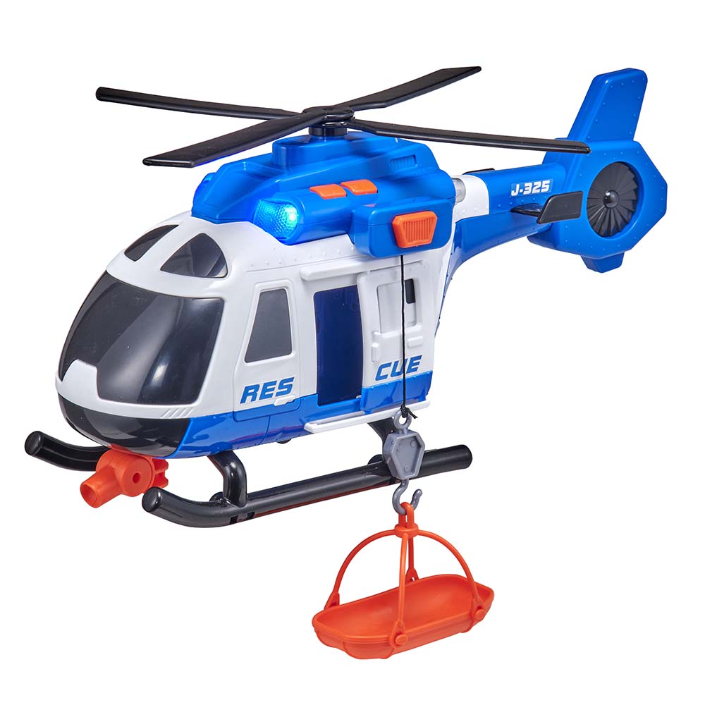 تيمسترز - مروحية إنقاذ مع إضاءة وصوت - أزرق/أبيض - كبيرة