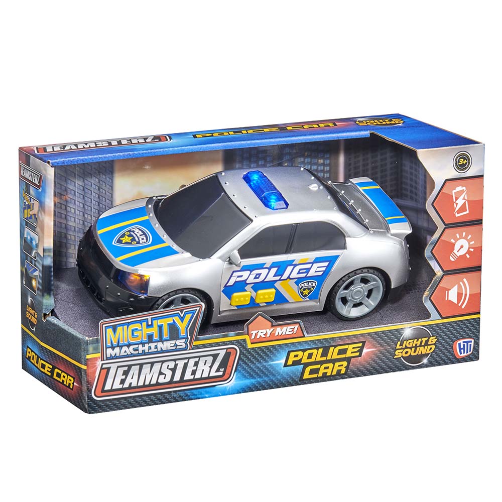 تيمسترز - سيارة شرطة مع إضاءة وصوت - فضي - متوسط