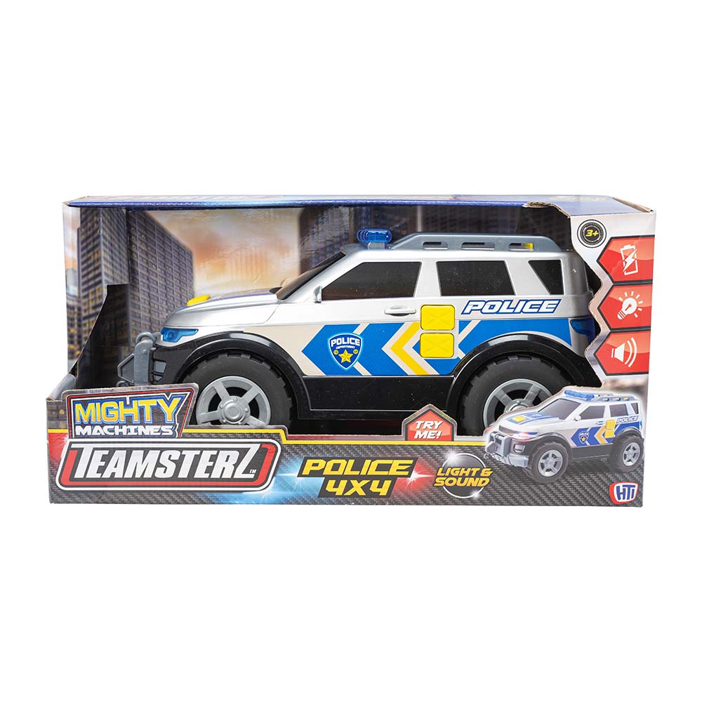 تيمسترز - سيارة شرطة 4×4 مزودة بإضاءة وصوت - فضي/أزرق - كبيرة