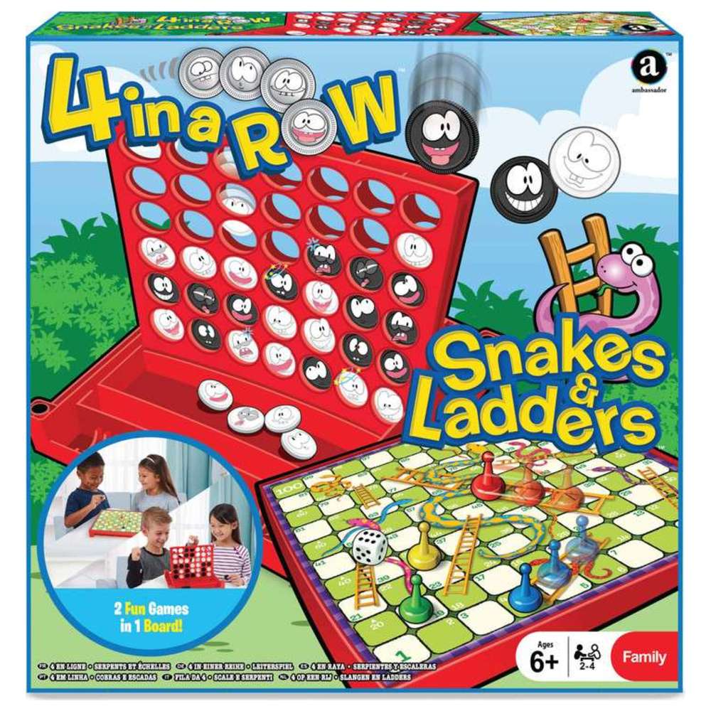 ألعاب أمباسادور - أربعة في صف وسلالم وثعابين