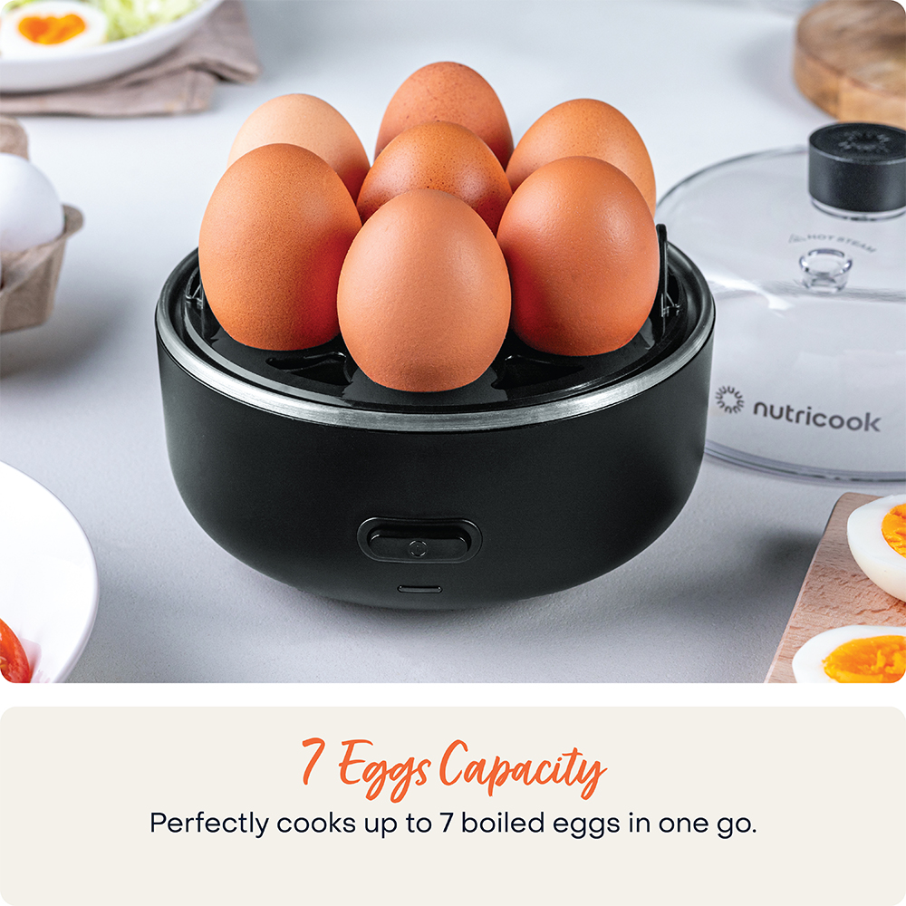 Nutricook - Eggi 7 Egg Capacity Electric Egg Cooker - Black