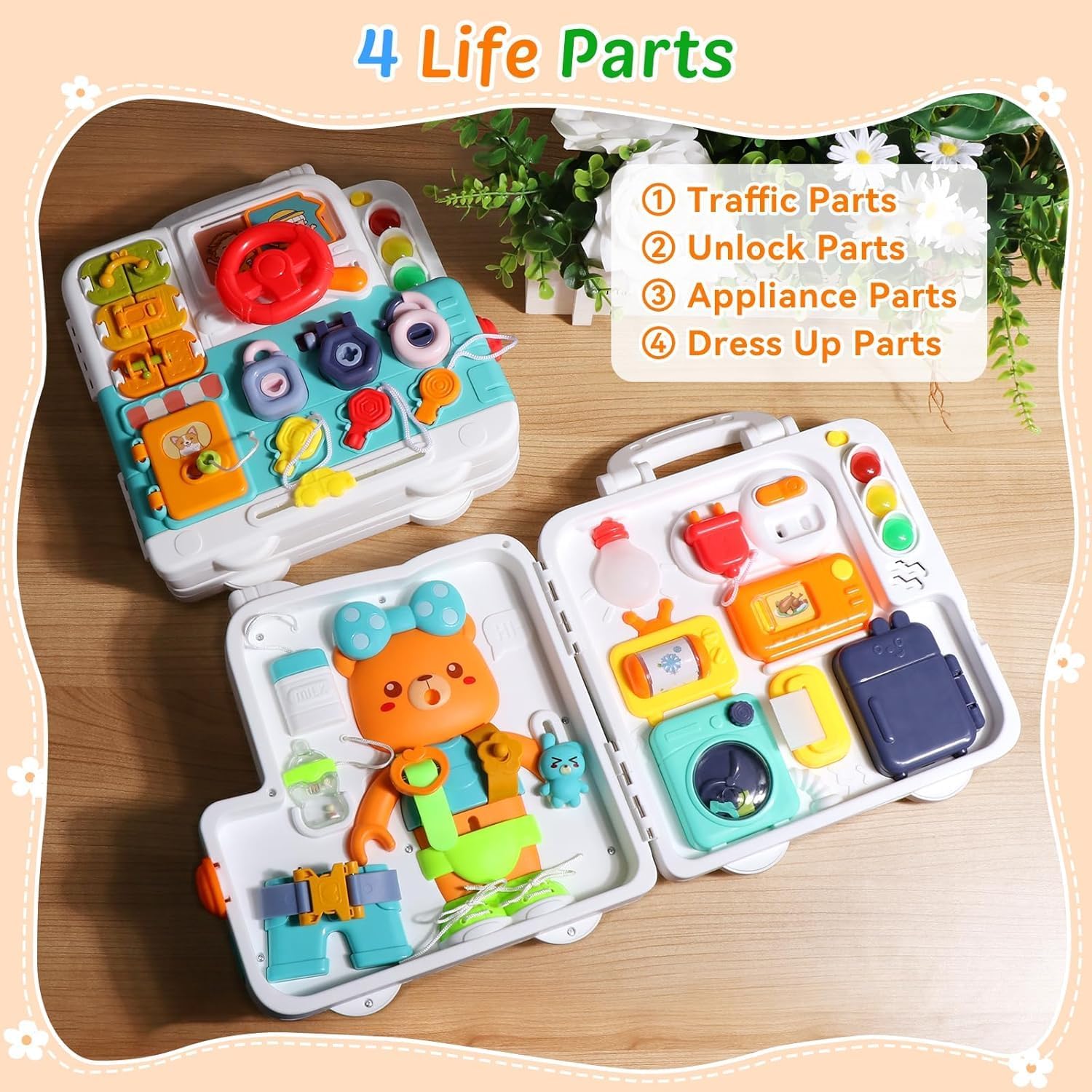 يو كي آر - لوح الأنشطة التعليمي مع 30 نشاط تفاعلي - متعدد الألوان