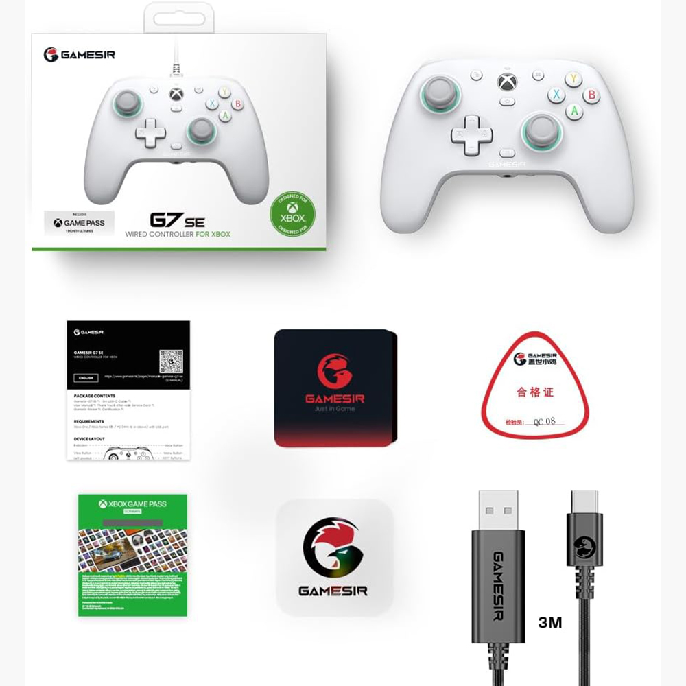 GameSir - G7 SE Wired Controller For Xbox And Windows - White