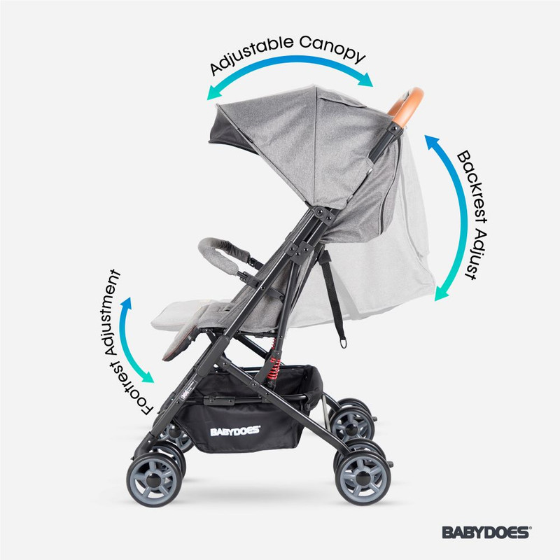 Babydoes - Olla CX Lightweight Baby Stroller & Storage Bag Set - Grey