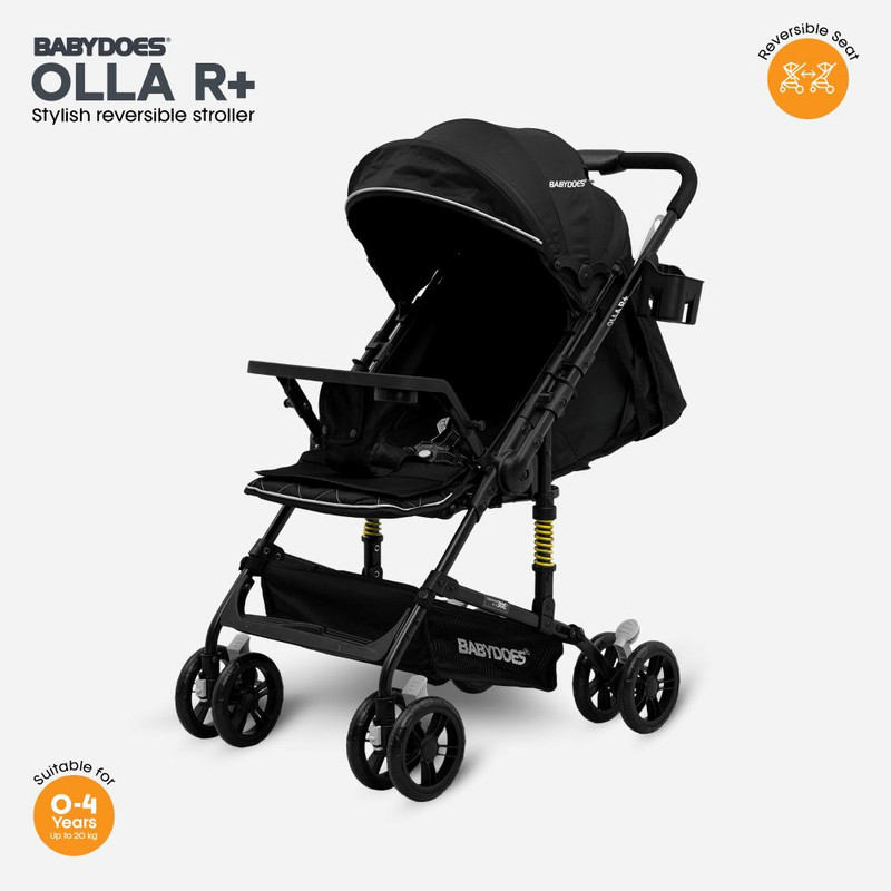 Babydoes - Olla R + Baby Stroller Reversible Handle - Black