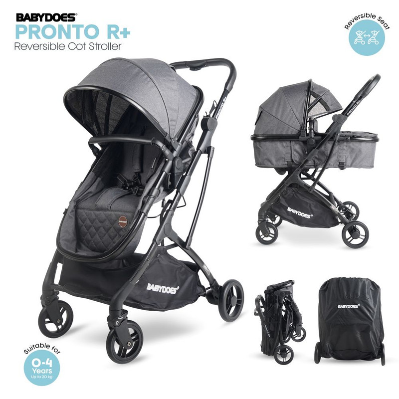 Babydoes - Pronto R+ Baby Stroller Reversible Seat - Mid Grey