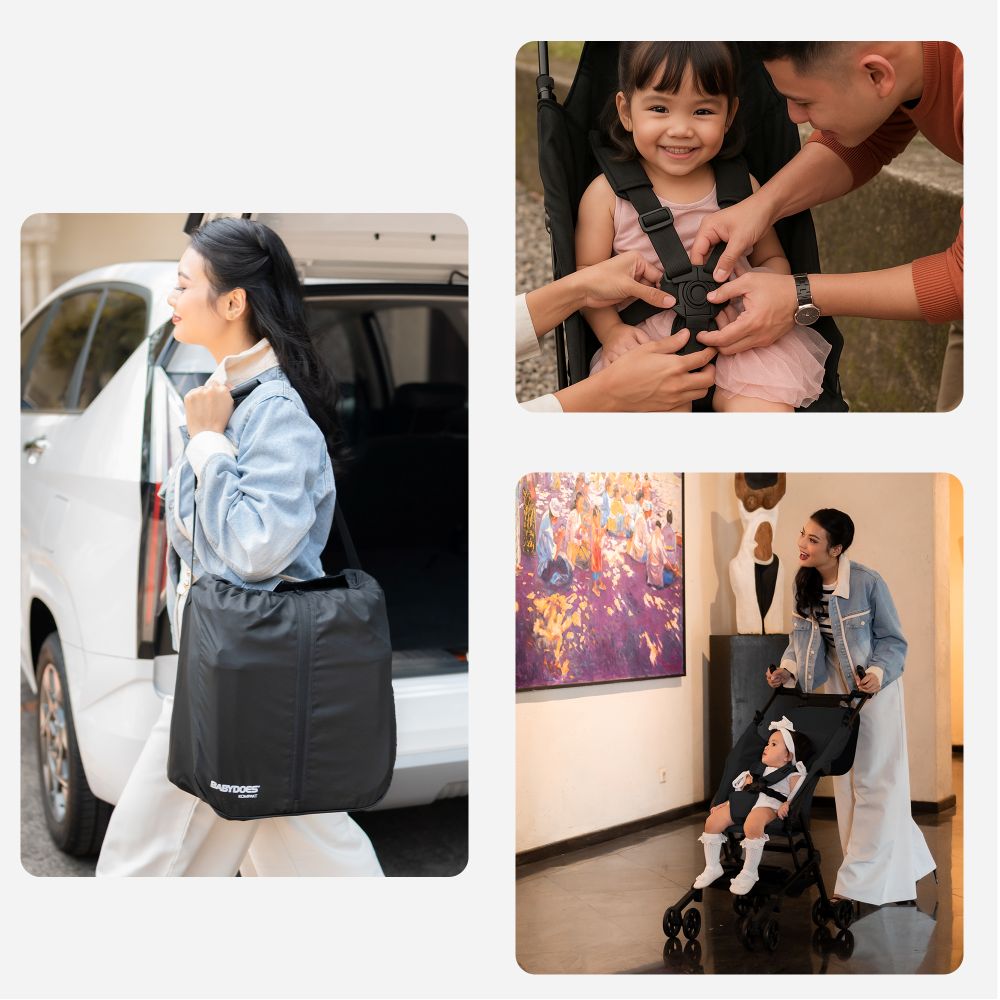 Babydoes - Kompakt Ultra Compact Lightweight Travel Stroller - Black