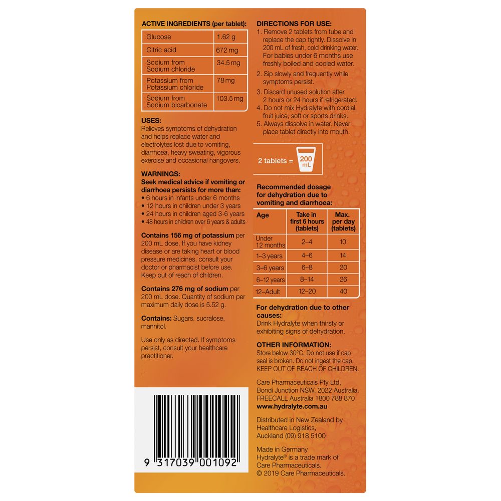 هيدرالايت - أقراص فوارة - برتقال - 40 قرص