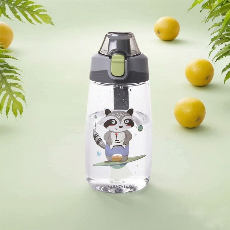 Fissman - Plastic Water Bottle - Raccoon - Black - 500ml