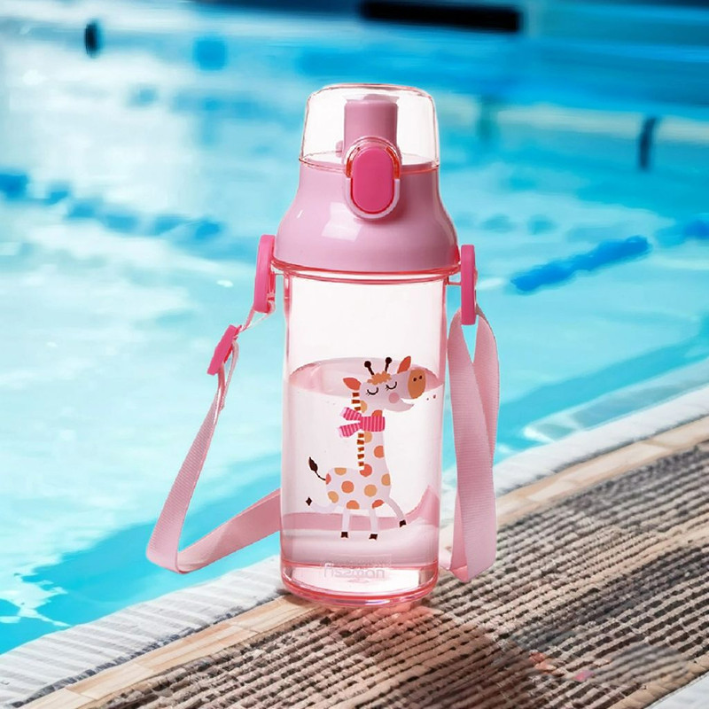 Fissman - Plastic Water Bottle - Giraffe - Pink - 450ml