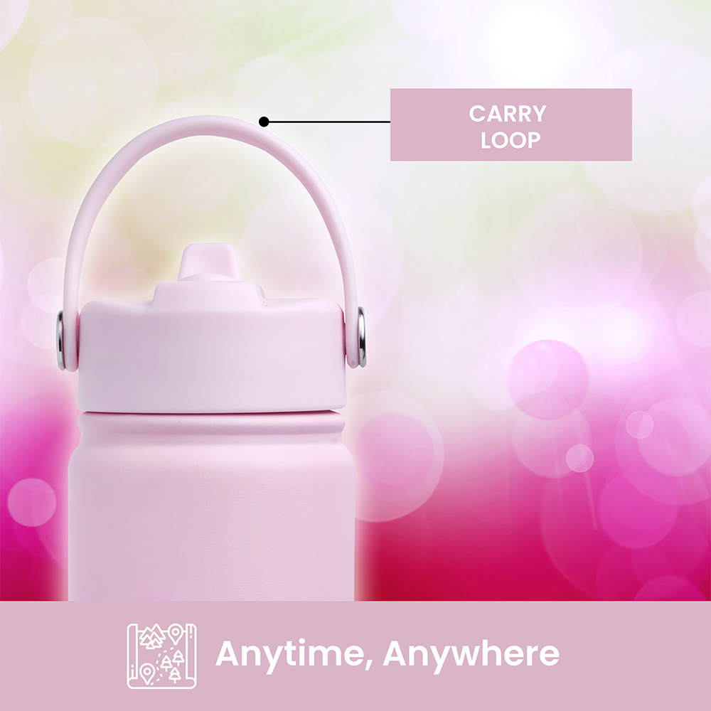 Bamboo Bark - Insulated Water Bottle With Sipper Lid - Blush Pink - 1000ml