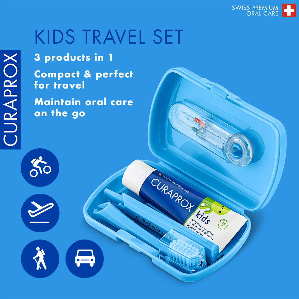 Curaprox - 3-In-1 Kids Travel Set - Multicolor