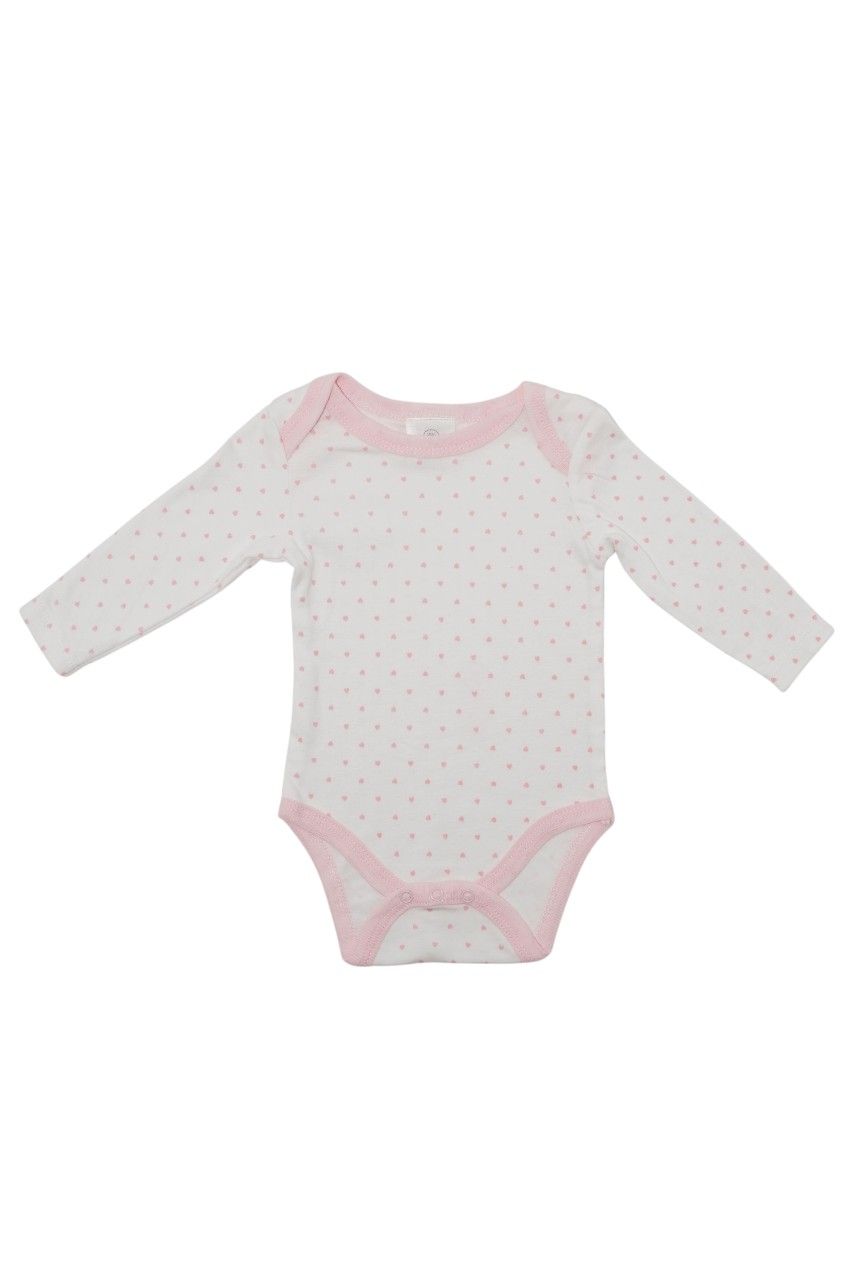 Bambimici - 4pc-Set - Animal Print Long Sleeve Bodysuit With Pyjama - Peach/White