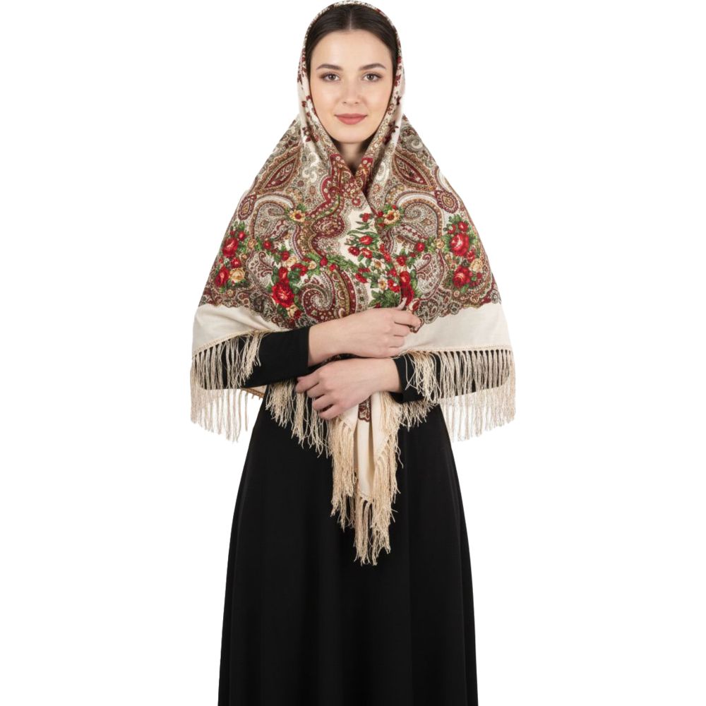 D' Daniela - Emilia Womens Cotton Long Tassel Print Shawl