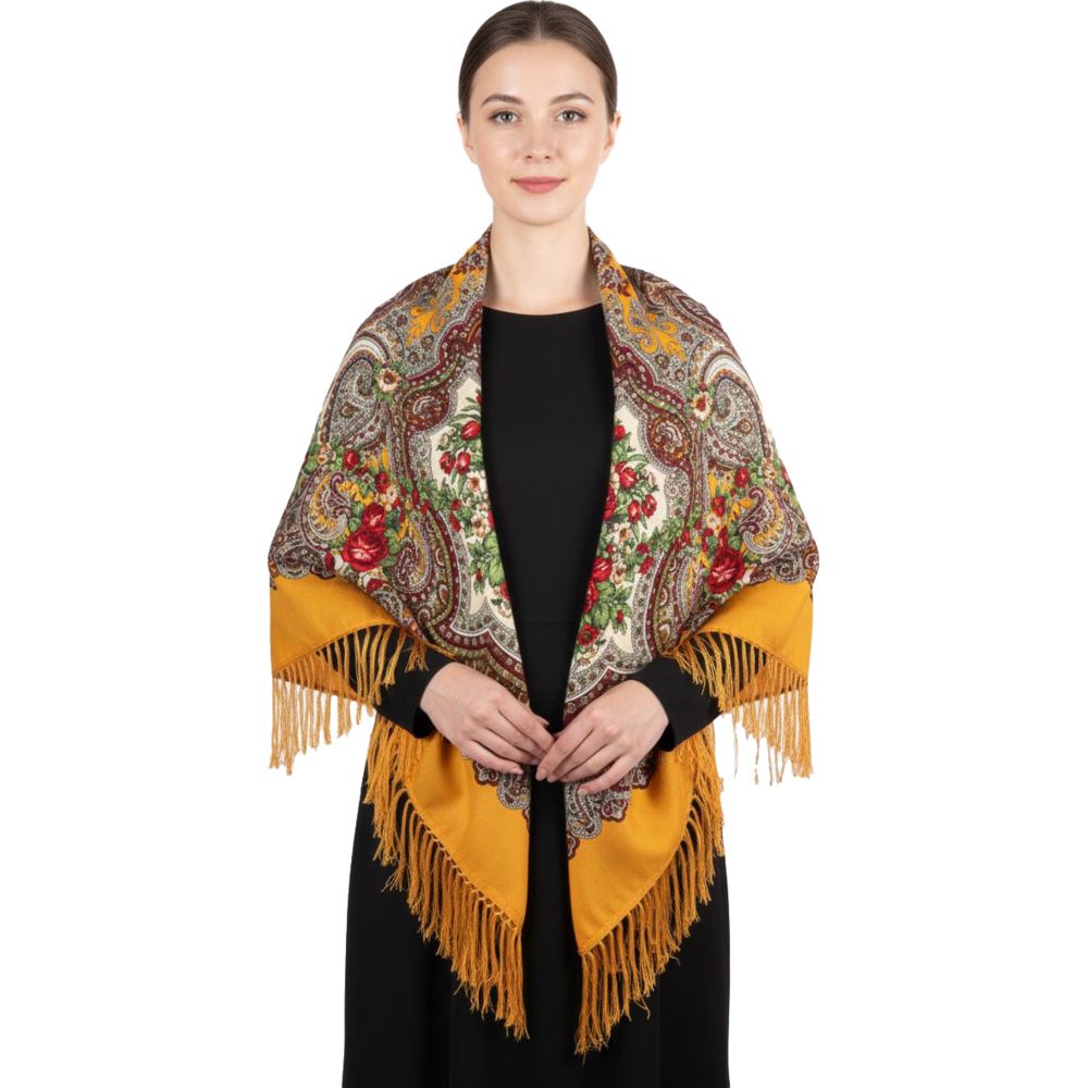 D' Daniela - Mila Womens Cotton Long Tassel Print Shawl