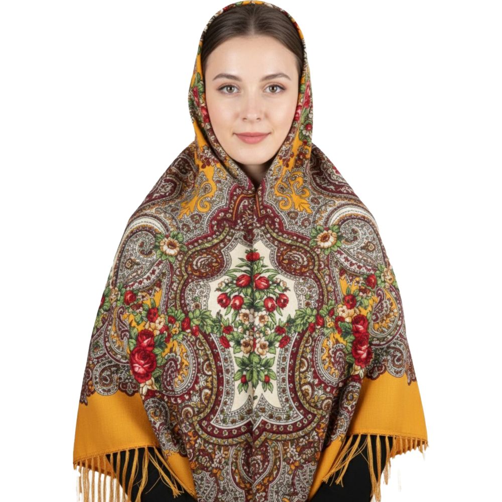 D' Daniela - Mila Womens Cotton Long Tassel Print Shawl
