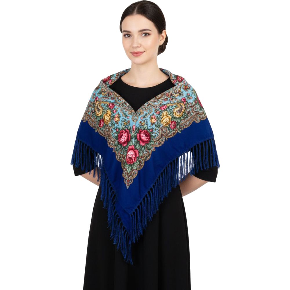 D' Daniela - Natalya Womens Cotton Long Tassel Print Shawl
