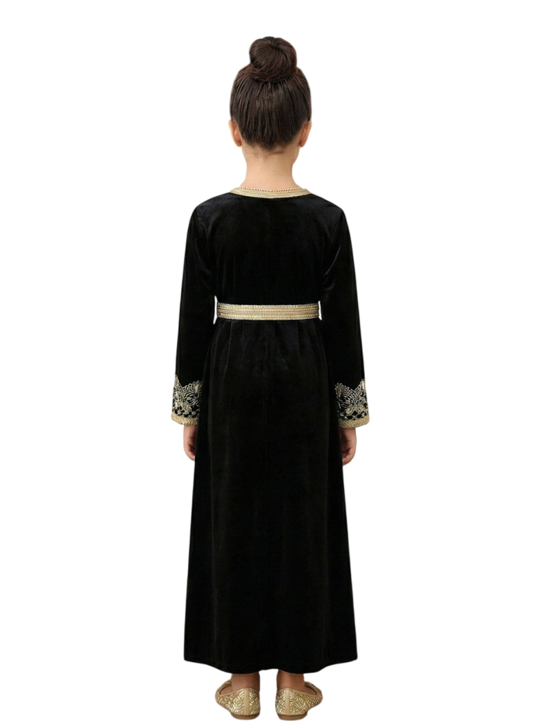 بيداني - قفطان زهرة أنيق بأكمام طويلة للفتيات