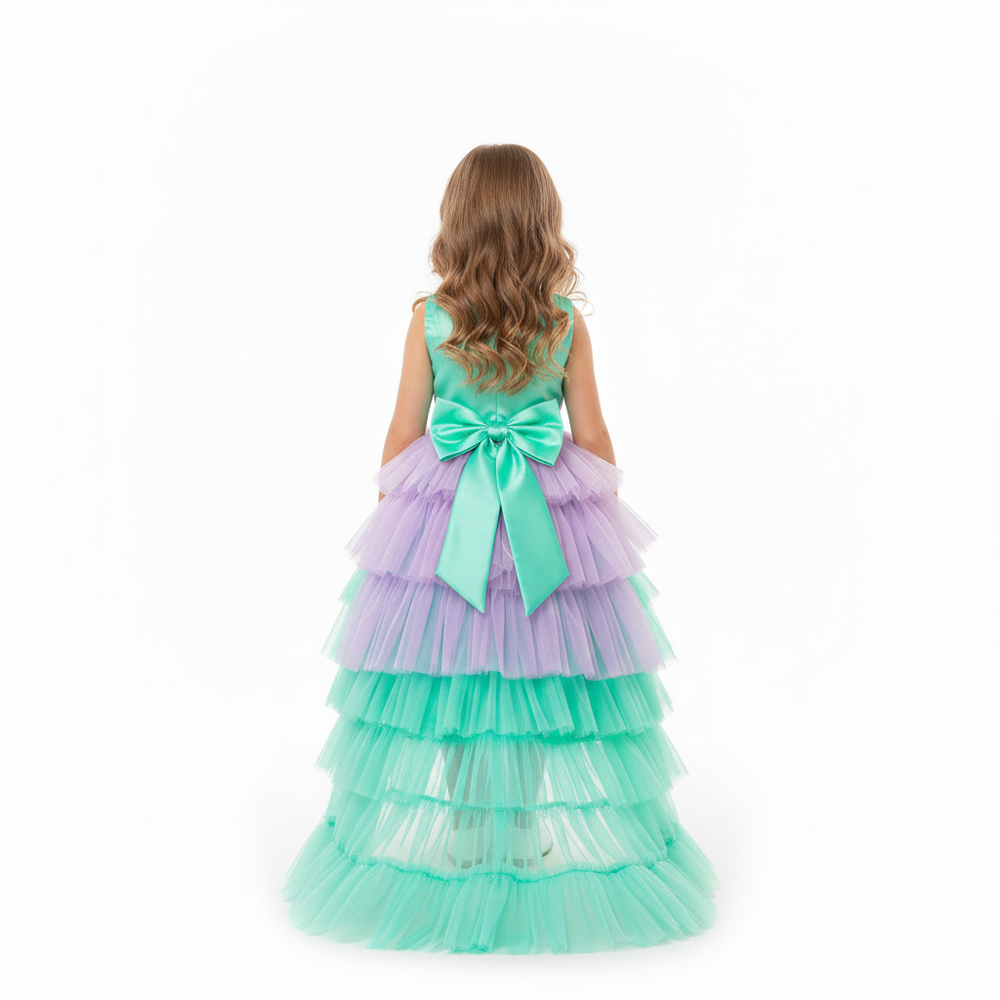 بيداني - فستان احتفالي للبنات - متعدد الألوان