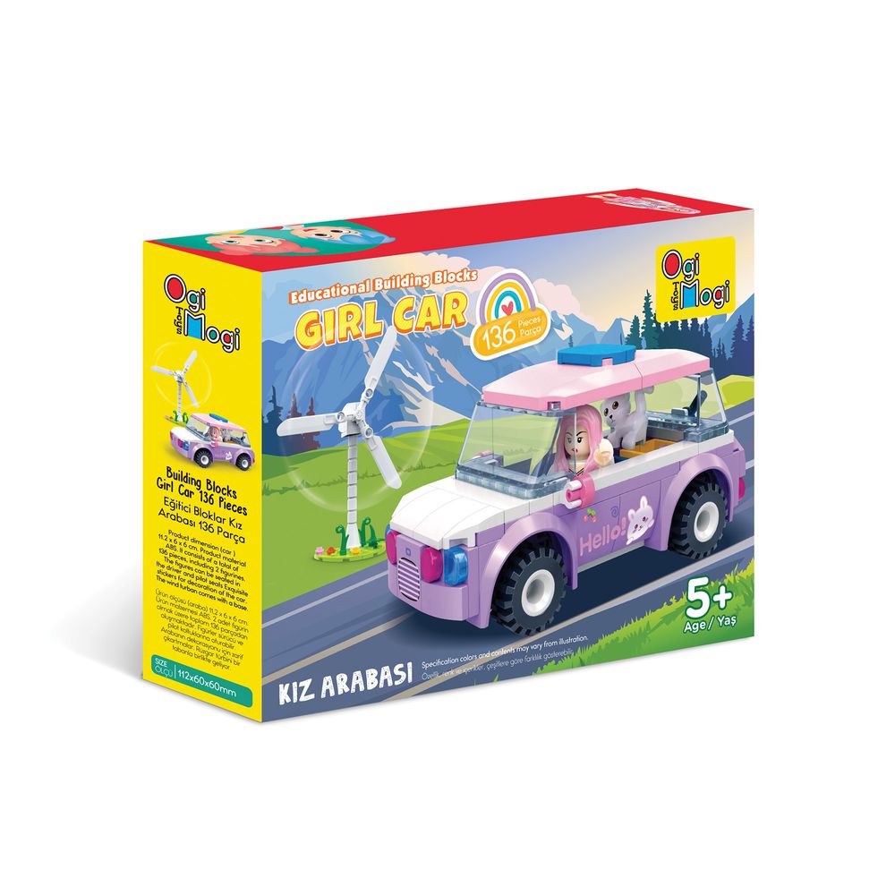 Ogi Mogi - Educational Building Blocks - Girl Car - 136 Pcs