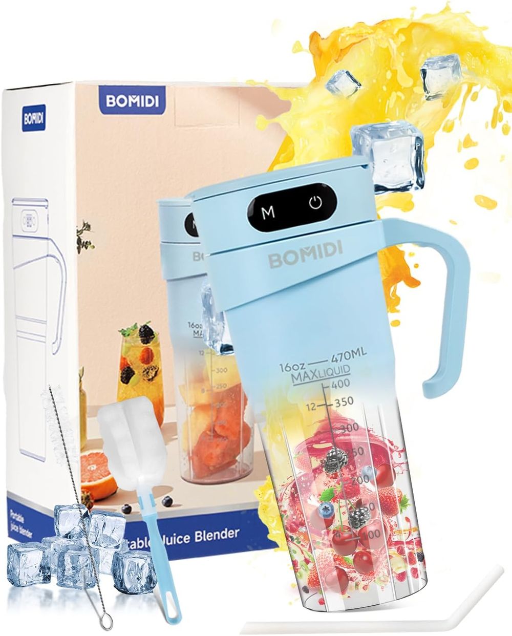 Bomidi - Portable Blender - Blue - 450 ml