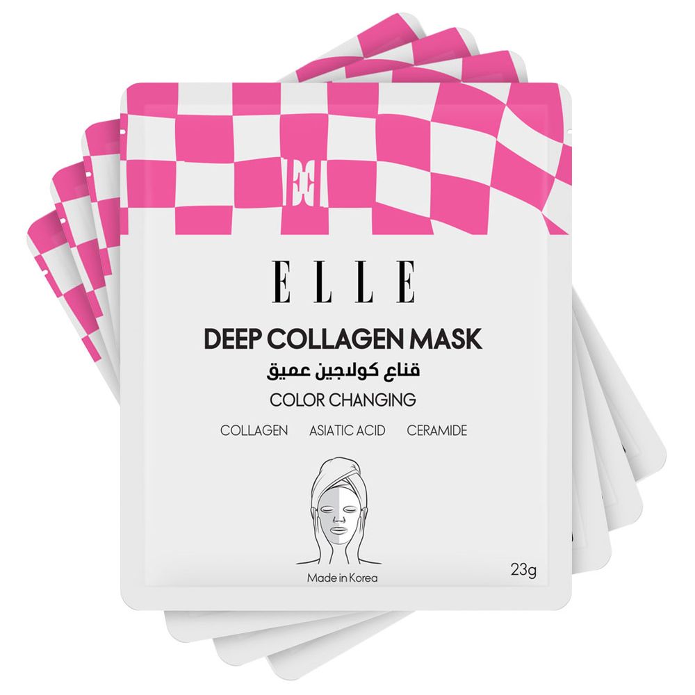 Elle - Deep Collagen Color Changing Mask - Pack of 4