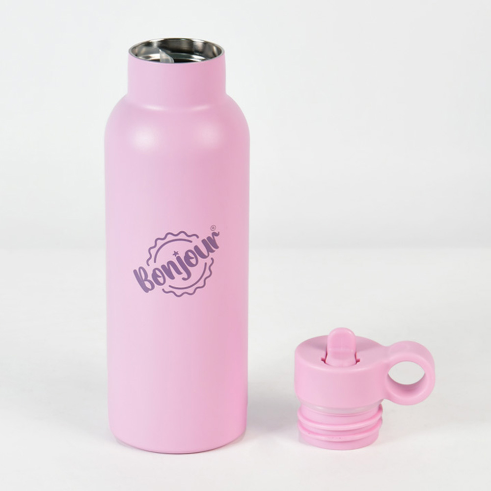 Bonjour - Sip Box Premium Insulated Water Bottle - Light Pink - 500 ml