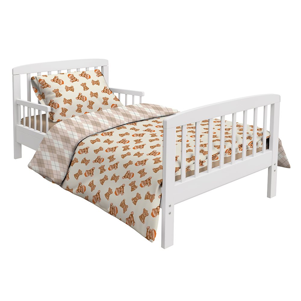 Fancy Fluff - Toddler's Organic Cotton Comforter Set - Cuddle Bear - 5 Pcs