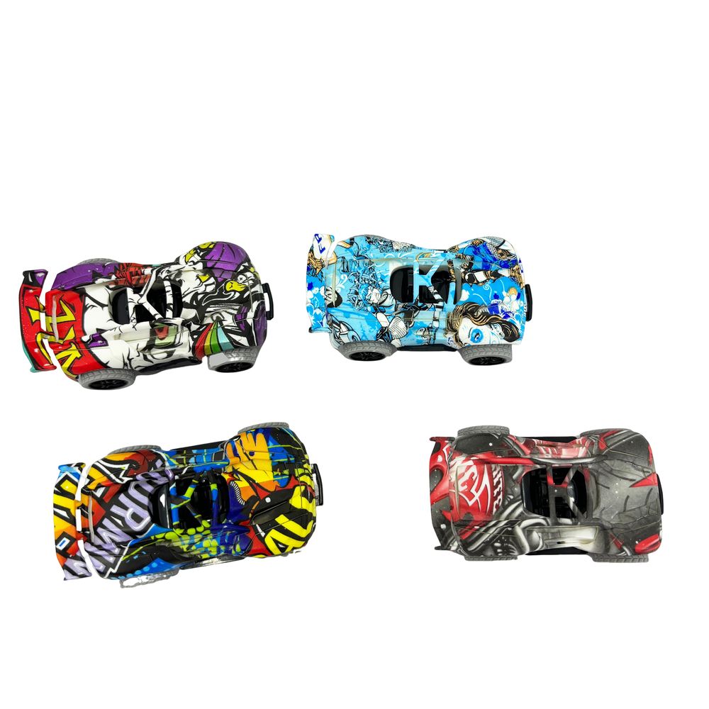 Galaxy Toys - Graffiti-Style Design Drift Pull Back & Drive Cars - Pack of 1 - 1pc - Color May Vary