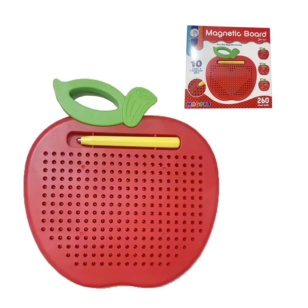 Galaxy Toys - Magnetic Drawing Board Apple Toy with Cards, Magnetic Balls & Design Cards