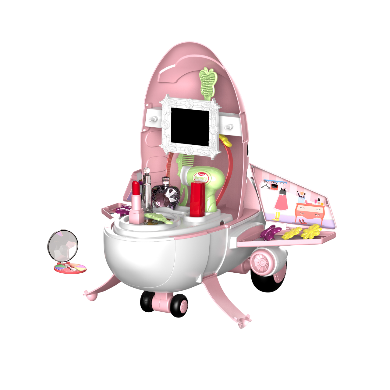 Amsham - Children’s Pretend Play Makeup Kit - Aeroplane