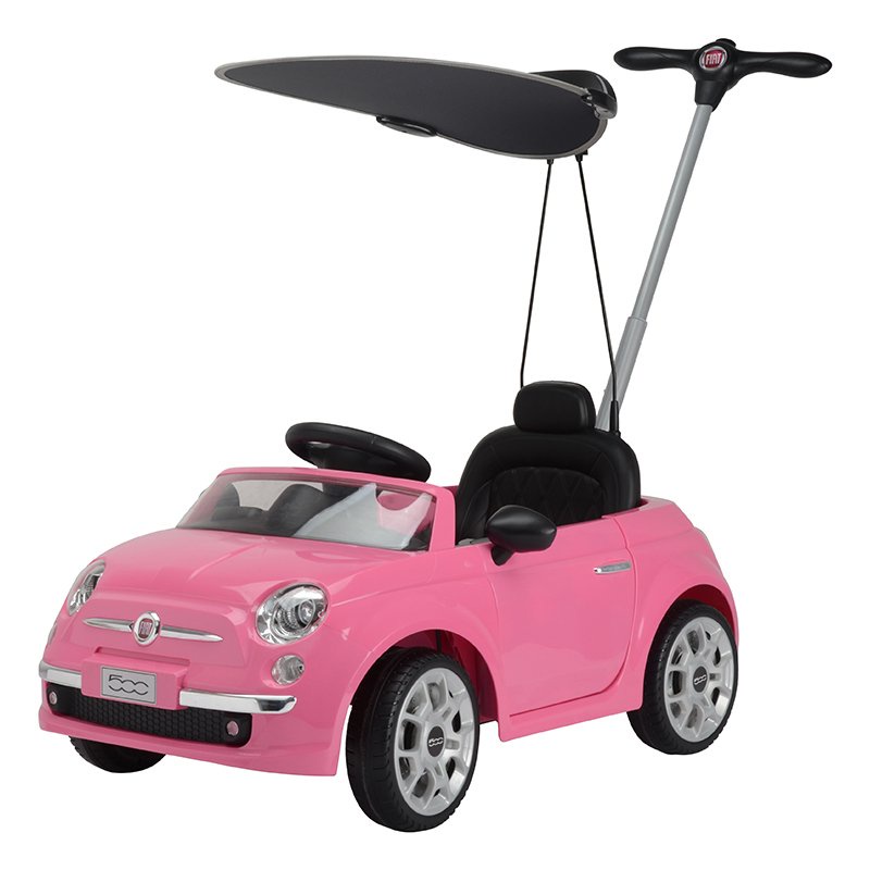 Fiat - 500 3-in-1 Push Car Handle With Canopy - Pink