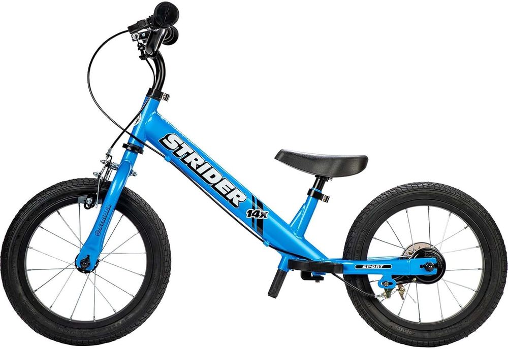 Strider - 14x Kids Balance Bike - No Pedal Training Bicycle - Blue