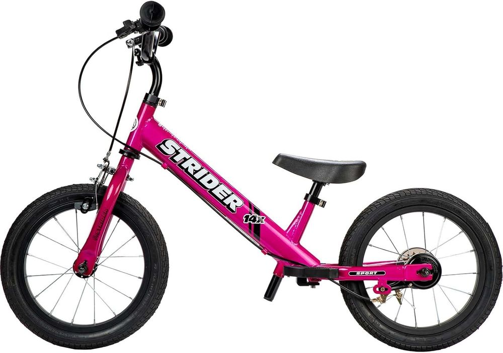 Strider - 14x Kids Balance Bike - No Pedal Training Bicycle - Pink