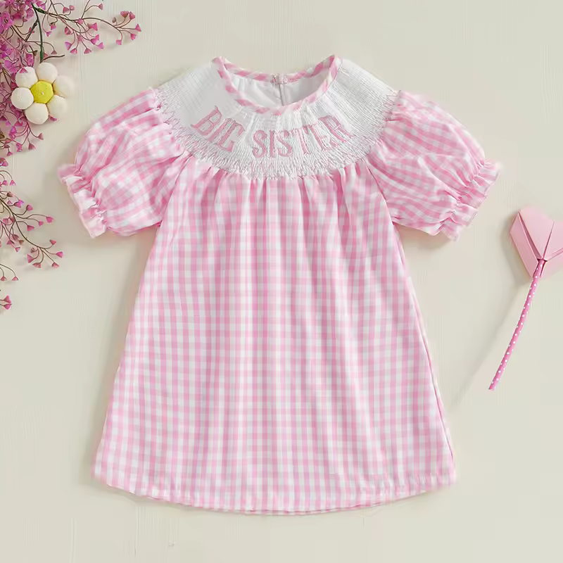 Matching Family Outfits - Big Sister Dress - Pink