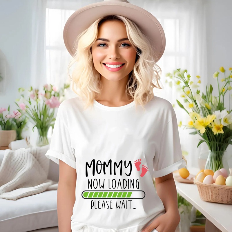 ماتشينغ فاميلي أوتفيتس - تي شيرت مامي جاري التحميل الآن - أبيض