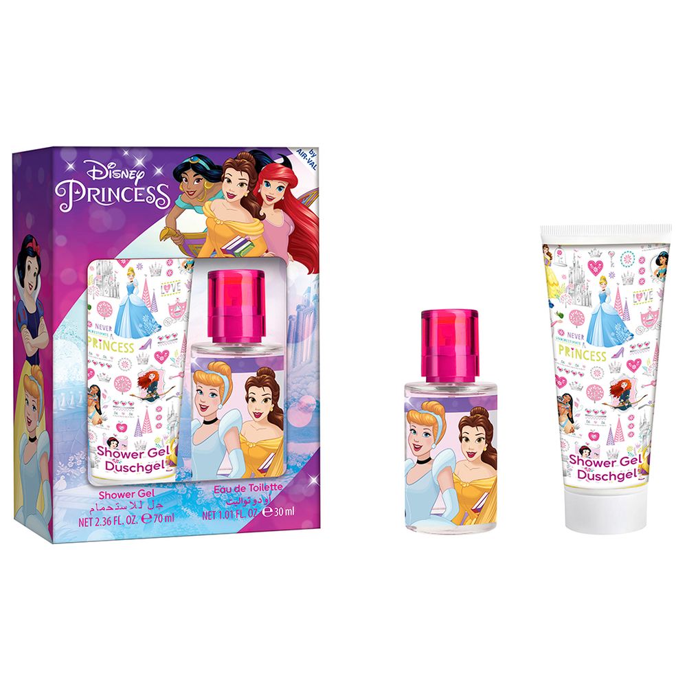 ديزني - عطر تواليت للبنات برنسيس - 30 مل مع جل استحمام - 70 مل